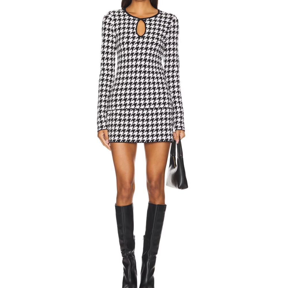 Show Me Your Mumu Tippi Top and Skirt in Houndstooth